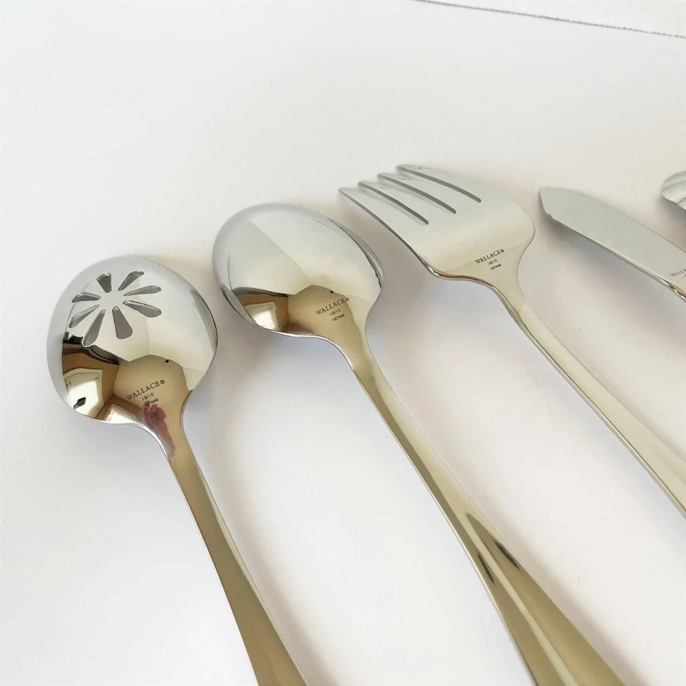 Wallace Stainless Steel Flatware BLAINE Lot of 5 Serving Pieces Unused